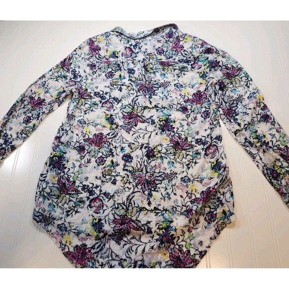 Relativity Medium Long Sleeve Button Up Medium Floral Blouse - Picture 8 of 10